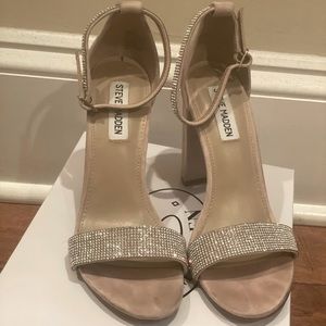 Nude rhinestone heels